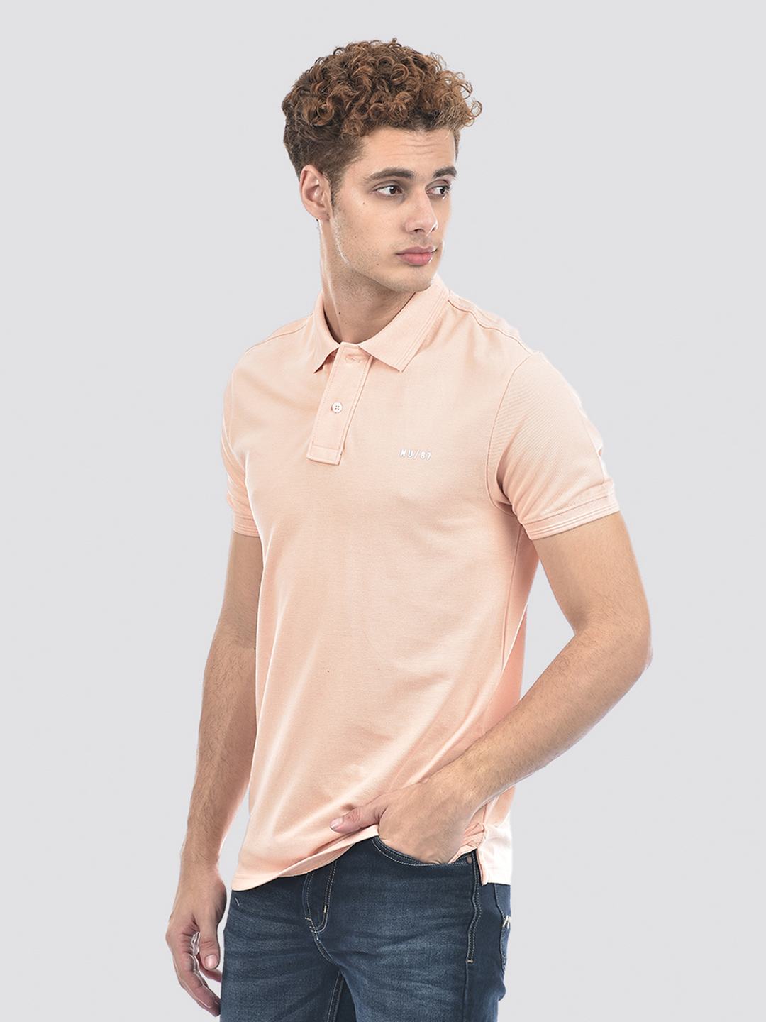 Numero Uno Men Peach Polo T-Shirt